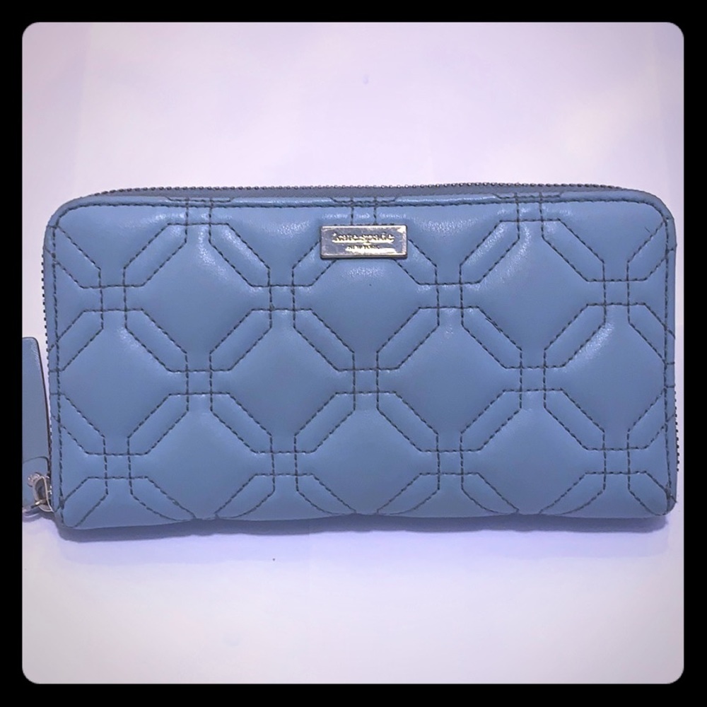 GU Kate Spade Astor Court Neda Teal Quilted Wallet